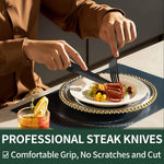 Elegantes Besteckset | 24-teiliges Set in Matt-Schwarz | Mit Steakmessern
