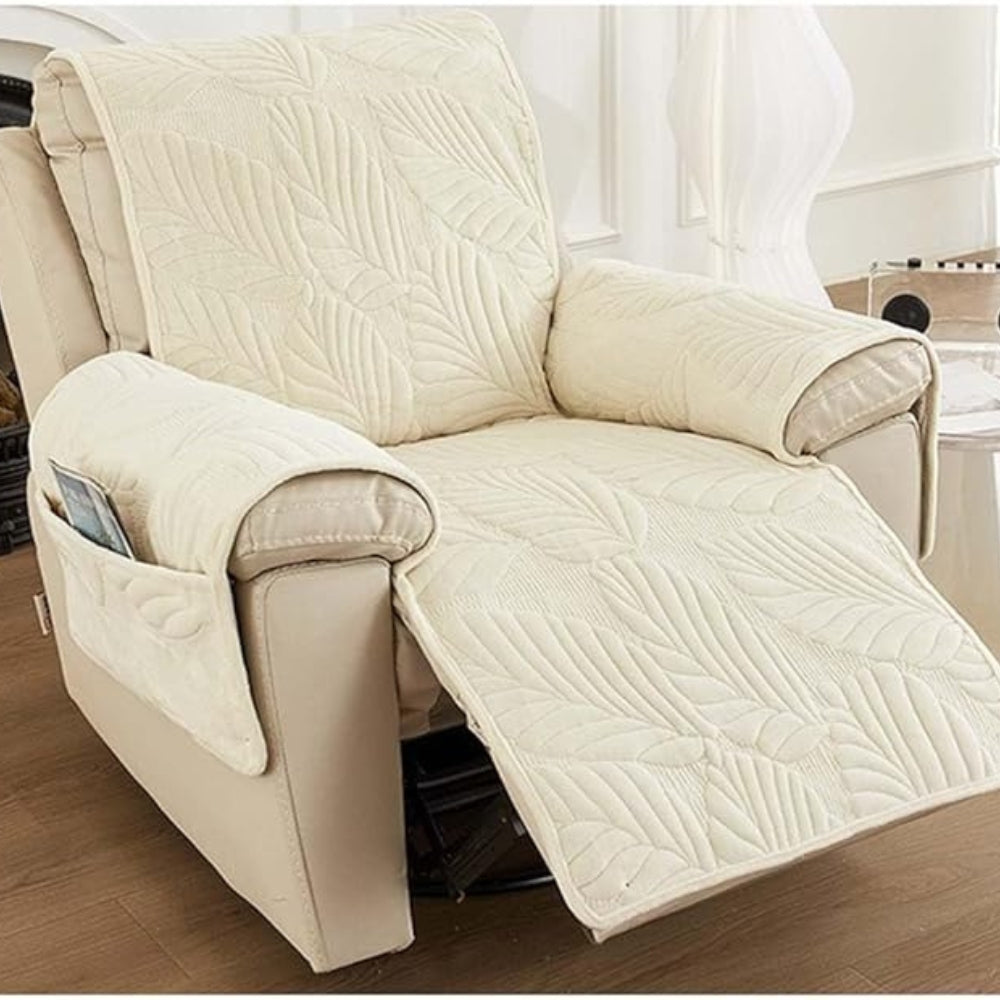 Stylish protective cover for recliners with leaf design