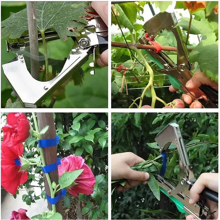 Pflanzenbinder | Einhandbedienung | Sanfte Befestigung von Pflanzen | FloraFix