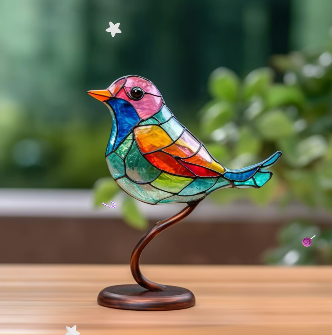 Magische Vögel aus Buntglas für Ihr Zuhause