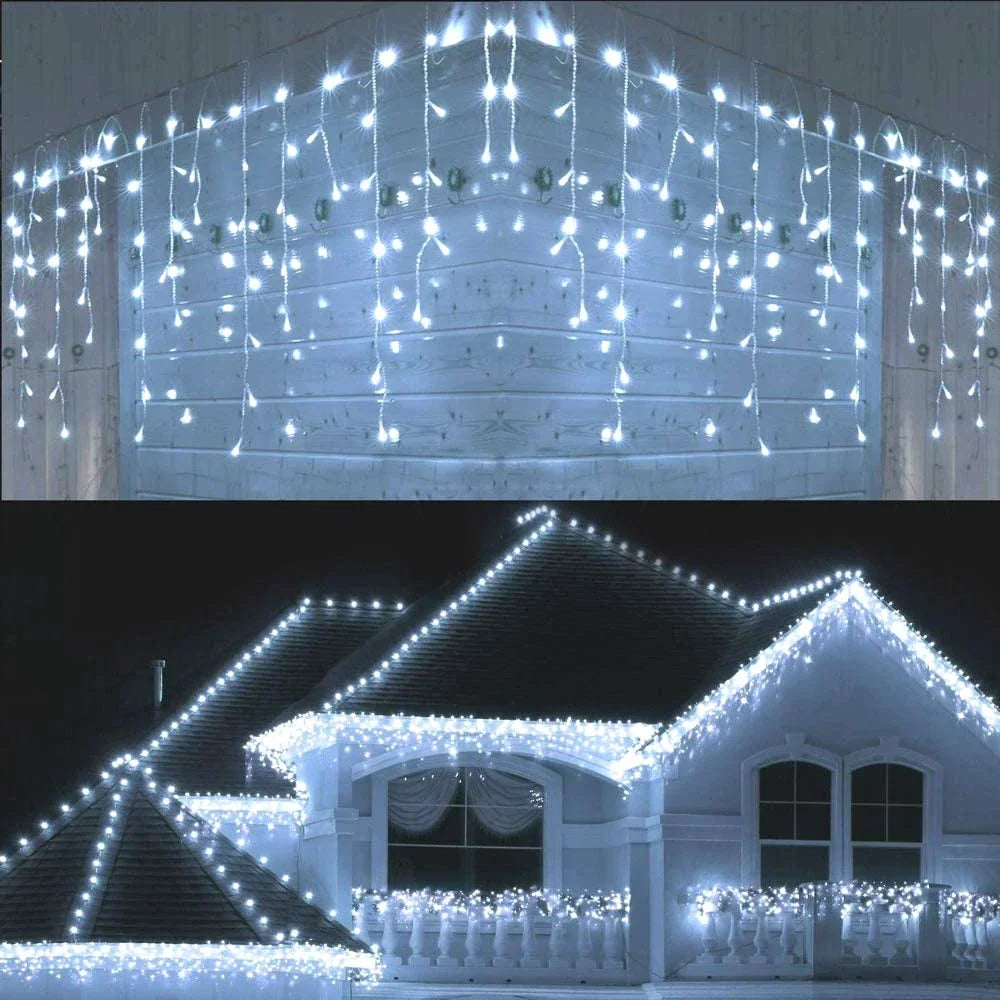 Colorful LED Light Chain for Outdoor Use – Christmas and New Year Lighting for Home and Garden