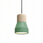 Moderne Pendelleuchte – Verstellbare Leuchte mit Holz- und Betonelementen
