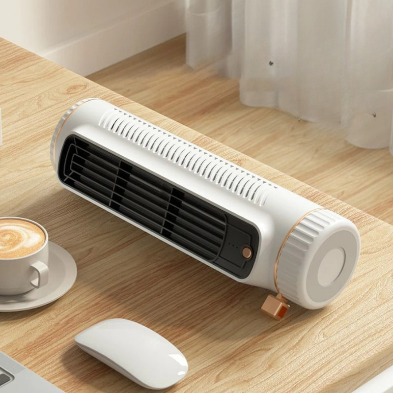 Compact Bladeless Tower Fan - Portable USB Fan