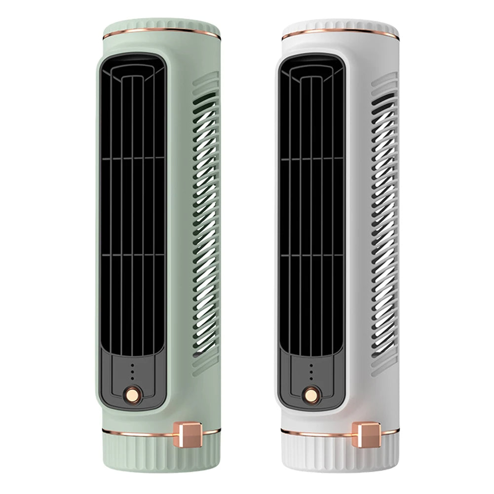 Compact Bladeless Tower Fan - Portable USB Fan