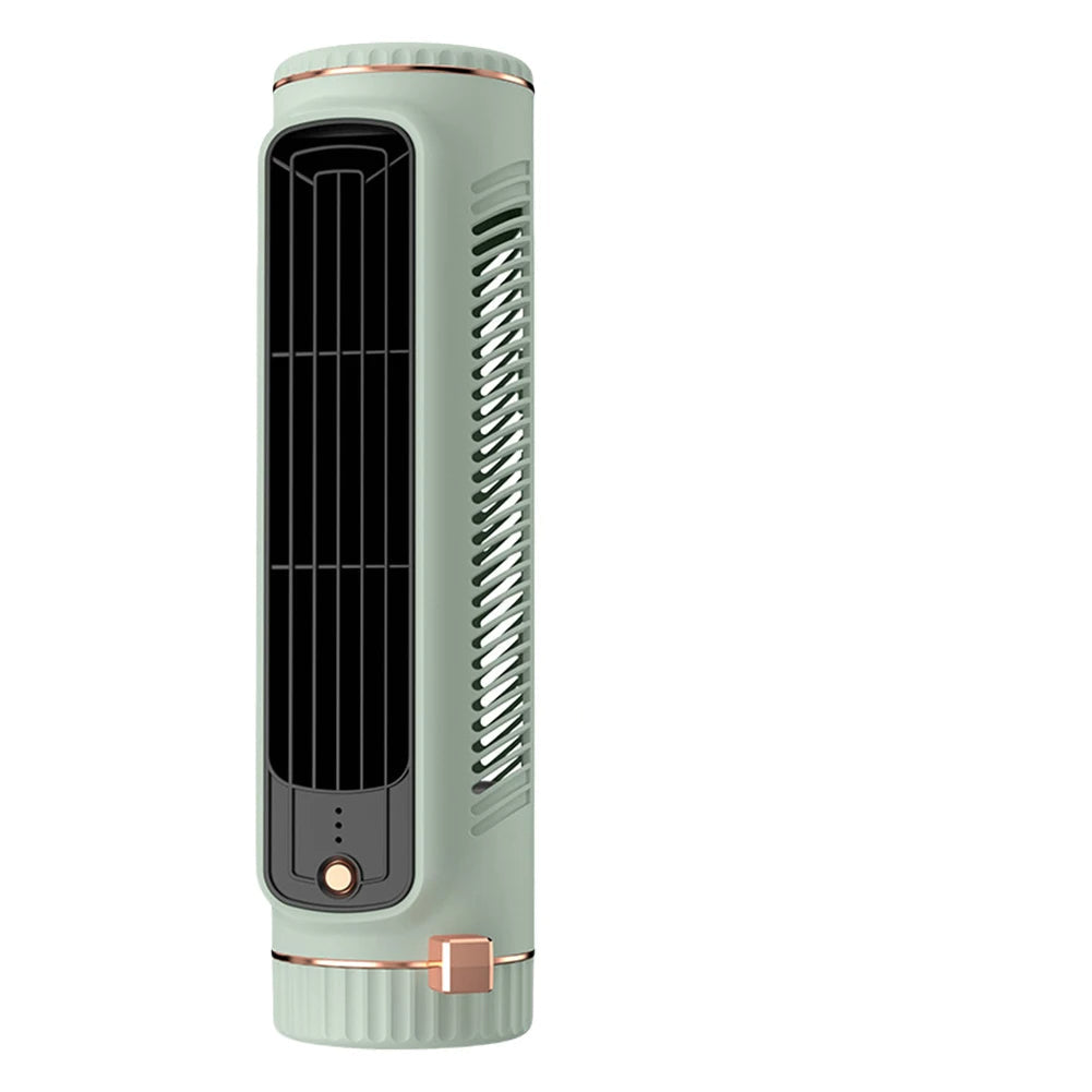 Compact Bladeless Tower Fan - Portable USB Fan