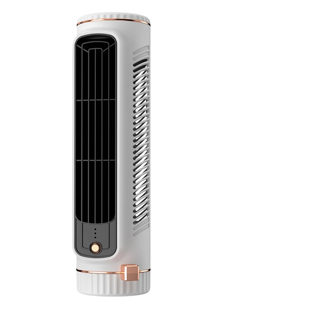 Compact Bladeless Tower Fan - Portable USB Fan