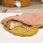 Hundebett in Blattform – Bequemes Bett aus Baumwolle und Polyester