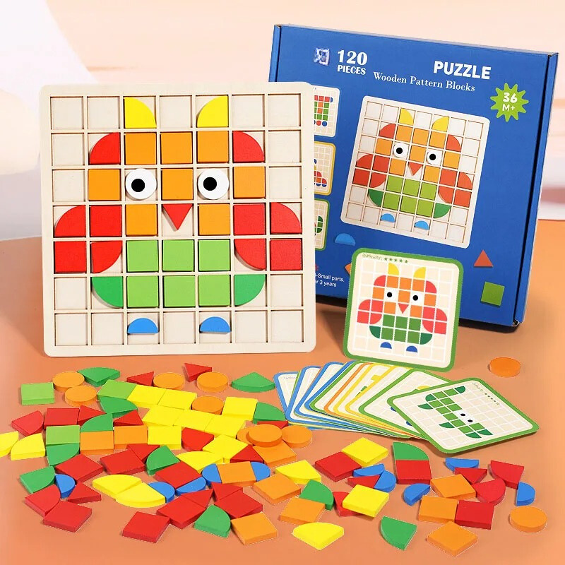 BlockMaster - Kreatives Holz-Mosaik-Puzzle für Kinder