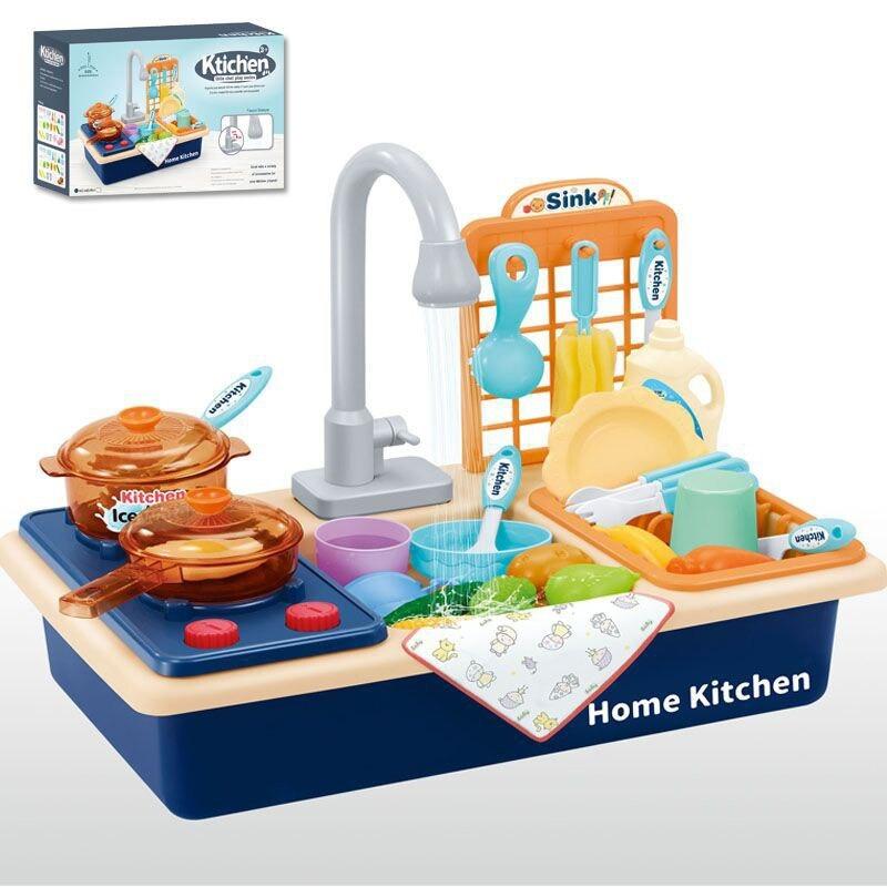 Play Kitchen with Faucet and Cooking Utensils – Interactive Toy