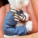 BlueBark | Modische gestreifte Jeansjacke für Hunde