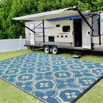 Foldable Outdoor Rug – Geometric Pattern, Weatherproof