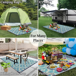 Foldable Outdoor Rug – Geometric Pattern, Weatherproof