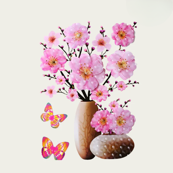 Wall Stickers with Flowers and Butterflies | Reusable | Decorative Transformation