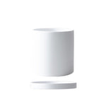 Elegant flower pot with saucer and drainage hole