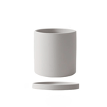 Elegant flower pot with saucer and drainage hole