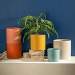 Elegant flower pot with saucer and drainage hole