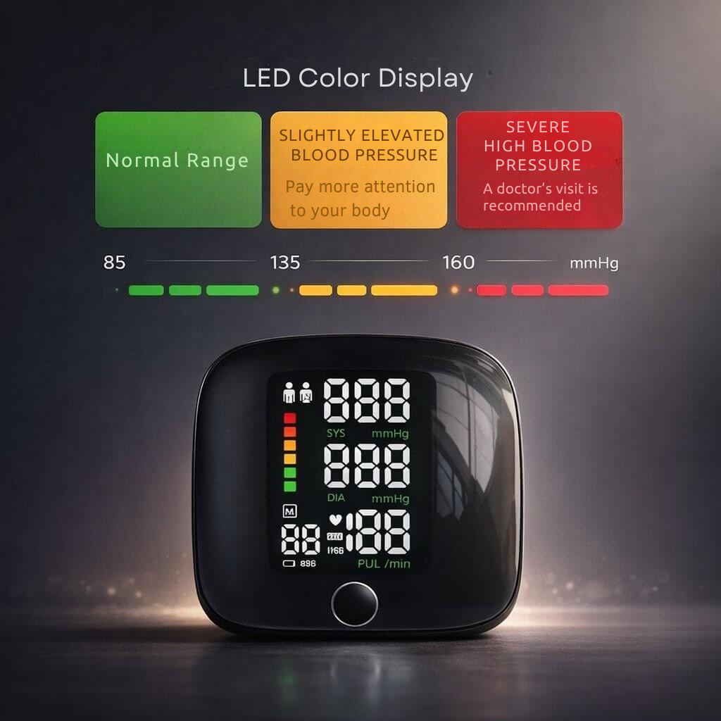 Wrist Blood Pressure Monitor with Voice Function and Touchscreen