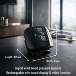 Wrist Blood Pressure Monitor with Voice Function and Touchscreen