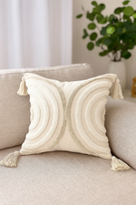 Boho-inspirierter Dekokissenbezug – Stilvolle Textur mit Fransen für Sofa und Schlafzimmer