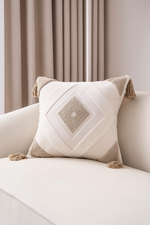Boho-inspirierter Dekokissenbezug – Stilvolle Textur mit Fransen für Sofa und Schlafzimmer