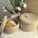 Runder Aufbewahrungskorb mit Deckel – Elegantes Design