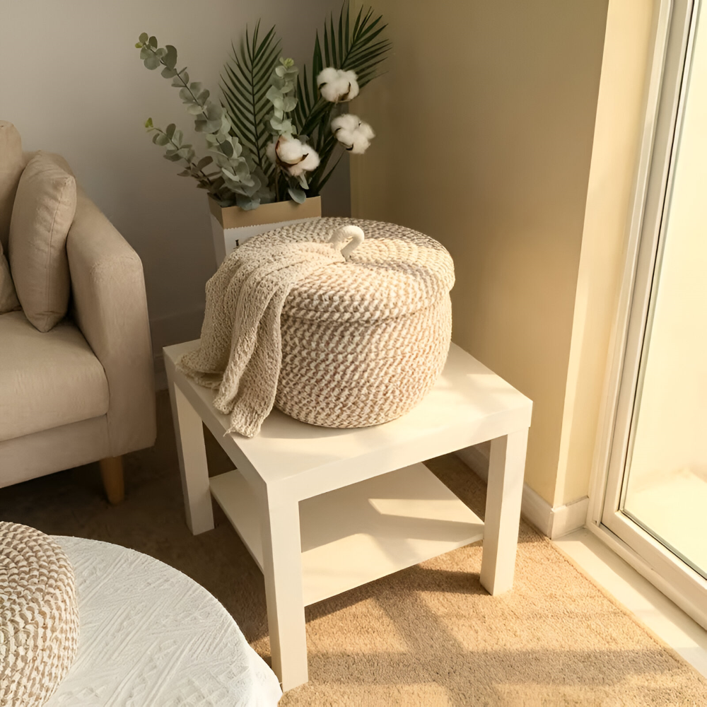 Runder Aufbewahrungskorb mit Deckel – Elegantes Design