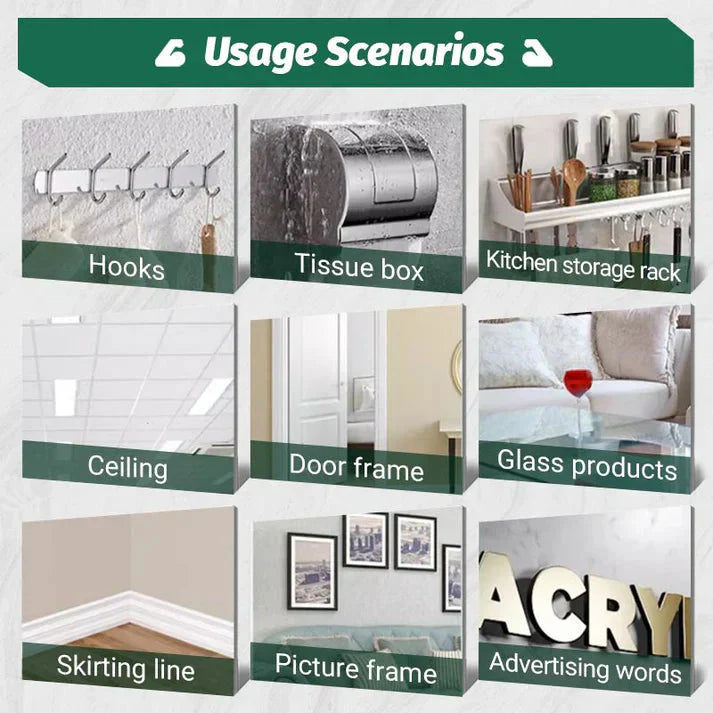 Mounting Adhesive without Drilling | Waterproof | For Hooks, Shelves, Tiles
