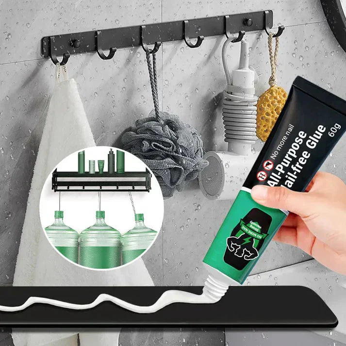 Mounting Adhesive without Drilling | Waterproof | For Hooks, Shelves, Tiles
