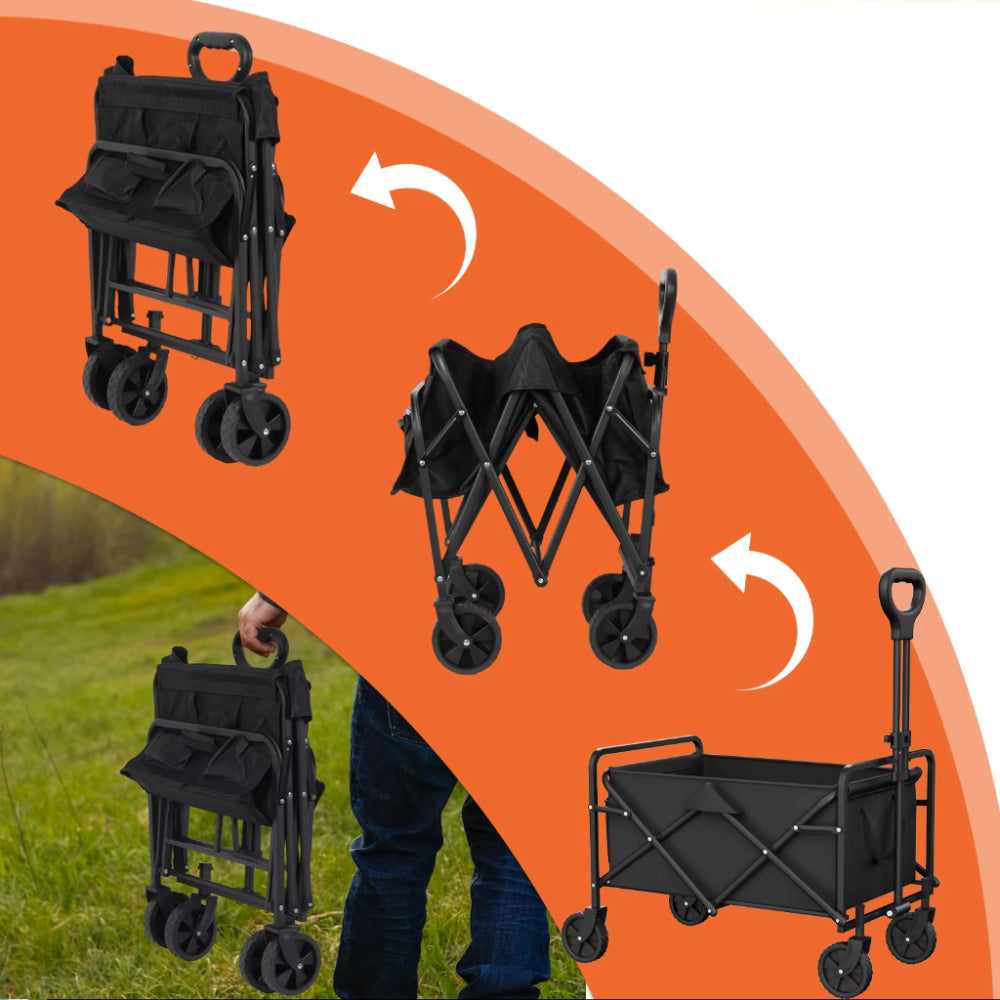 Flexible folding wagon for transport and outdoor adventures