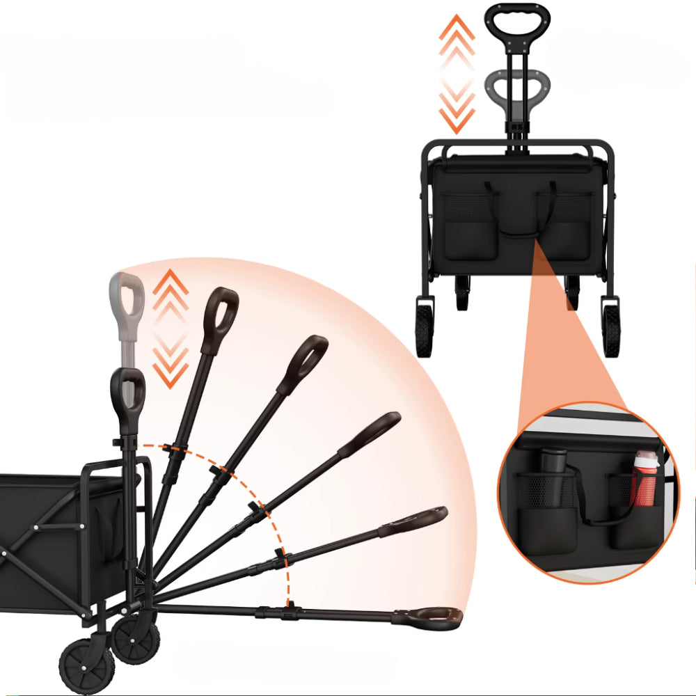 Flexible folding wagon for transport and outdoor adventures