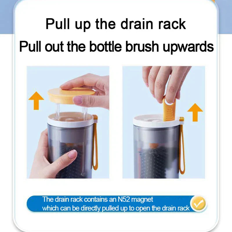 Bottle cleaning set - Ideal for on the go - Bottle brush & cleaner