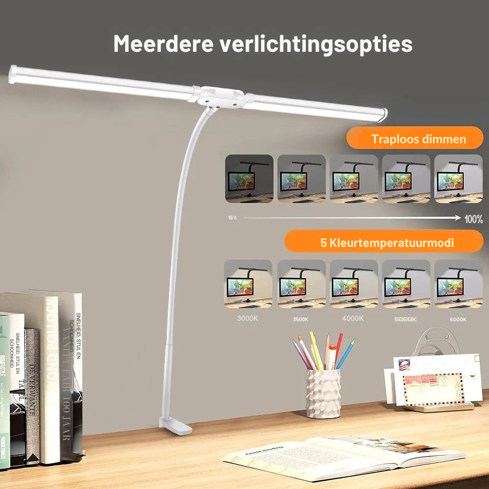 BriLight – Elegant Dual LED Desk Lamp for Modern Lighting