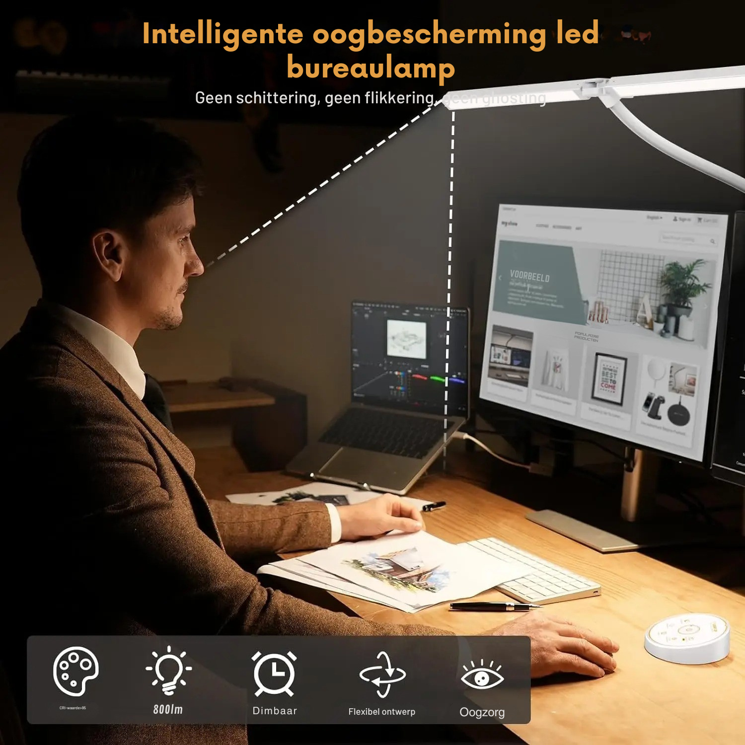 BriLight – Elegant Dual LED Desk Lamp for Modern Lighting