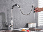 Elegant Kitchen Faucet with Pull-Out Spray Head – Stainless Steel 360° Swivel