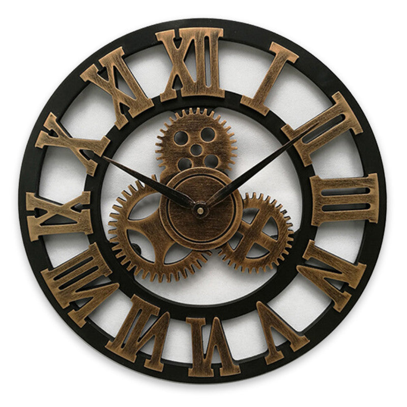 Vintage Wall Clock with Gears – Stylish Design for Your Home