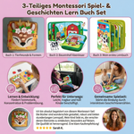Learning book set of 3 parts for Montessori play and stories