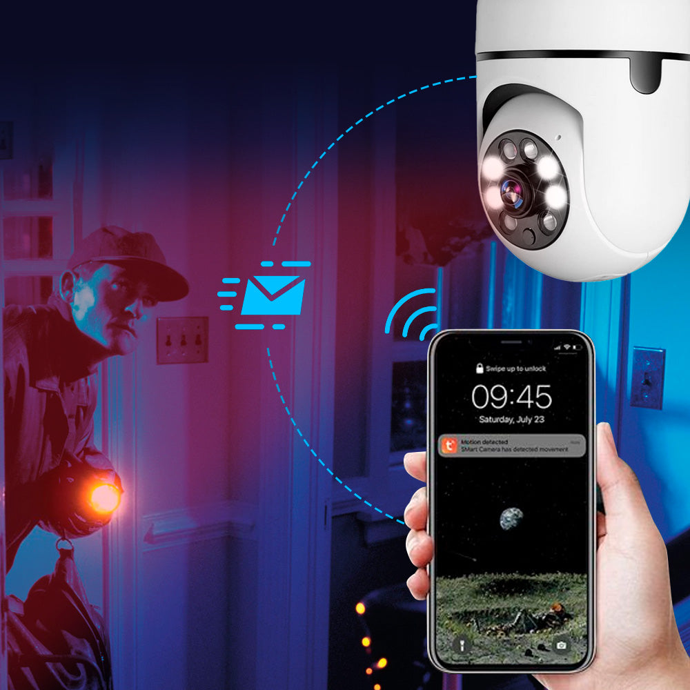 Security Camera with 360° Surround View and HD Night Vision