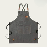 Praktische Arbeits-Schürze mit Kreuzgurten und Taschen