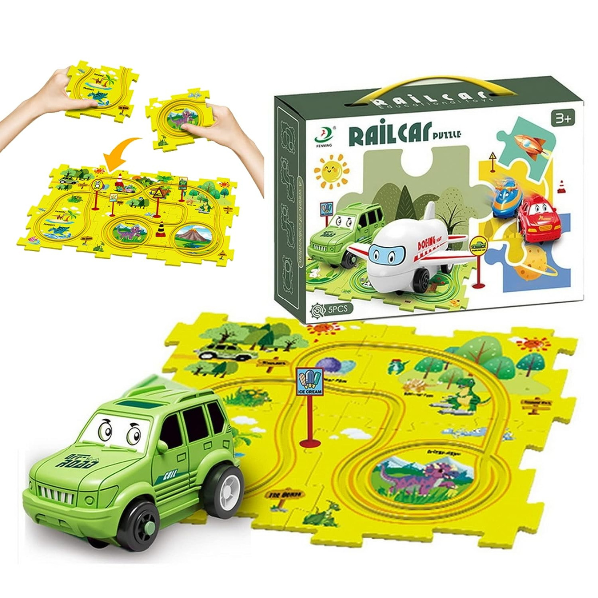 Autobahn-Set - Bauen und Spielen - Spielzeugzug