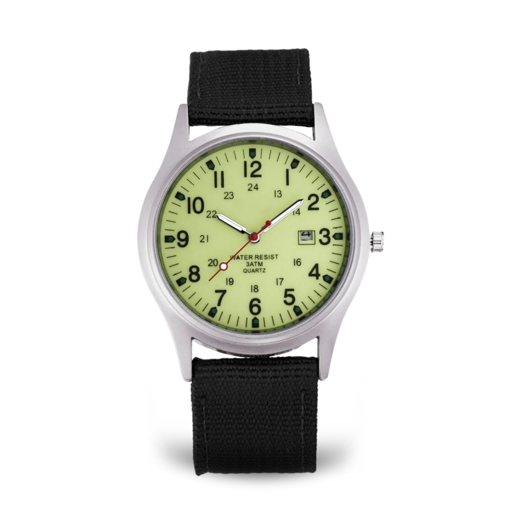 Elegant military-style wristwatch