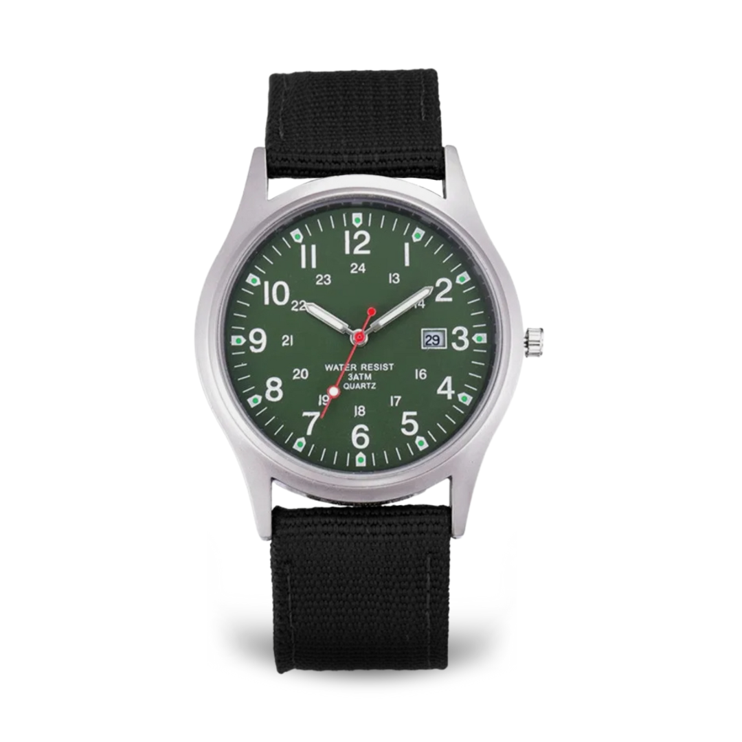 Elegant military-style wristwatch
