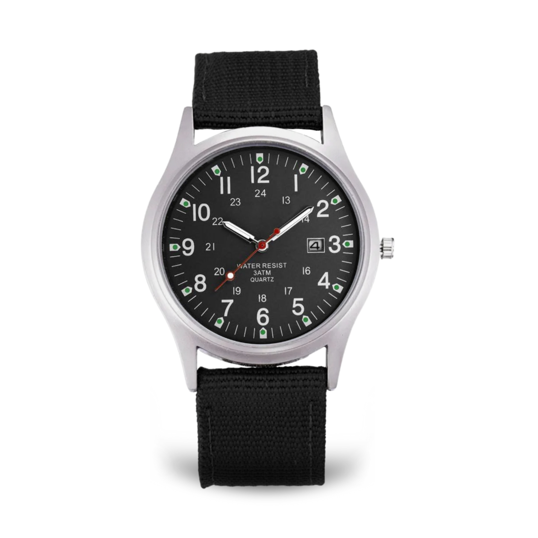 Elegant military-style wristwatch