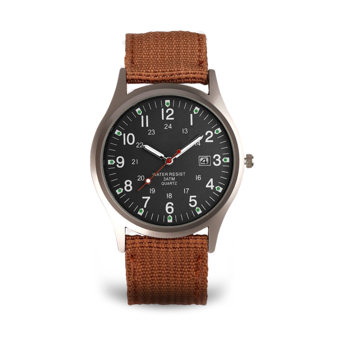 Elegant military-style wristwatch