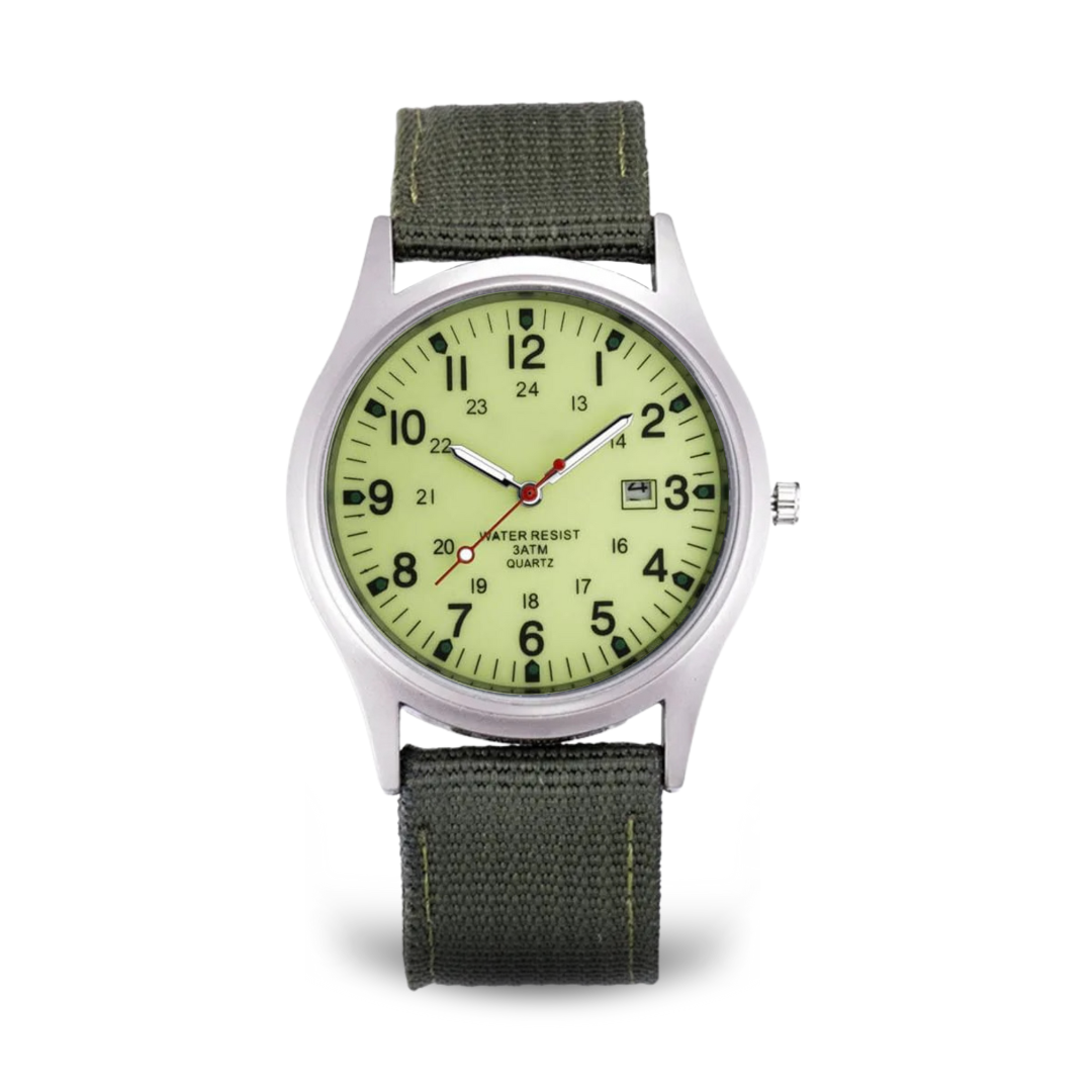 Elegant military-style wristwatch