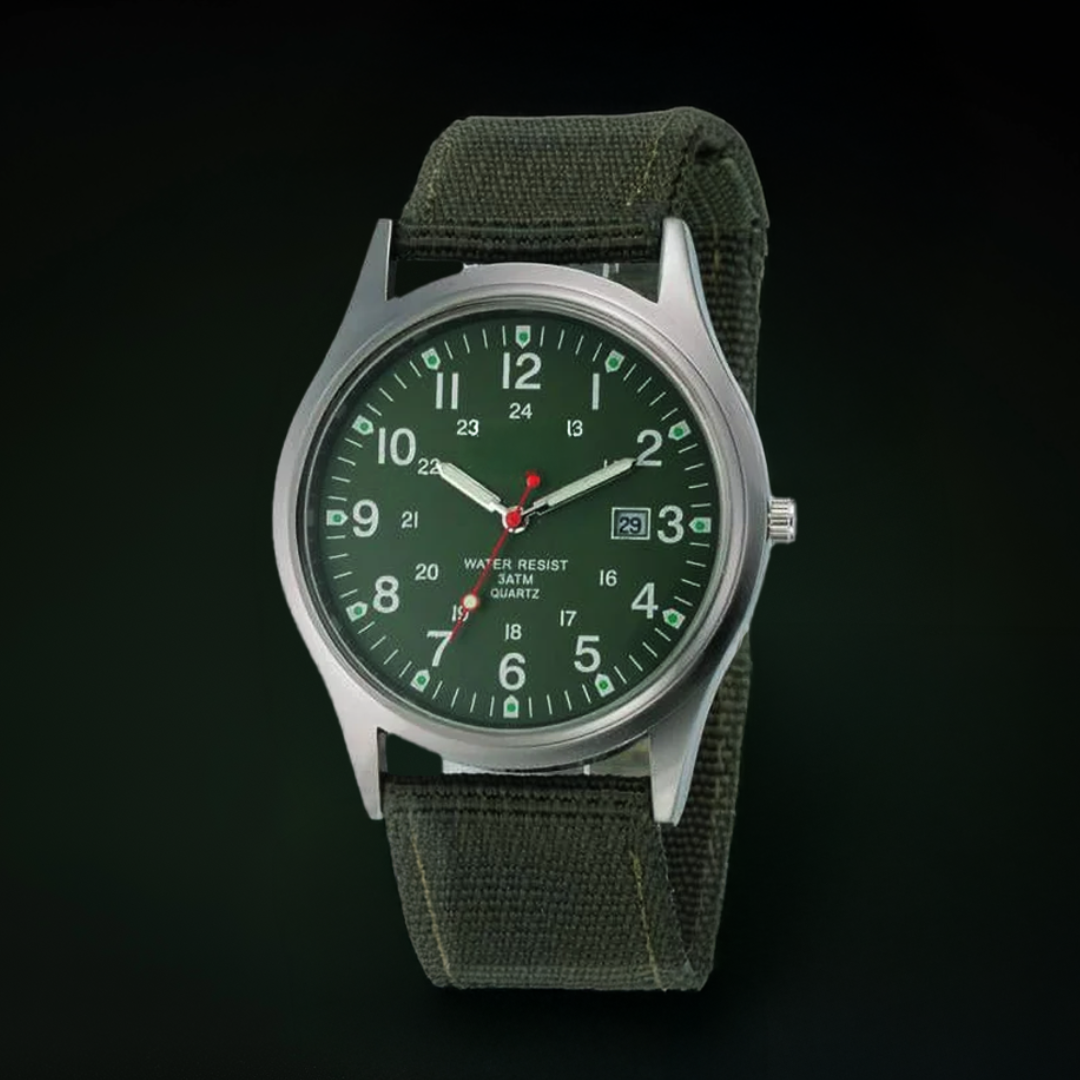 Elegant military-style wristwatch