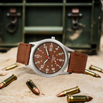 Elegant military-style wristwatch