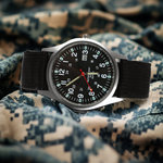 Elegant military-style wristwatch
