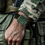 Elegant military-style wristwatch