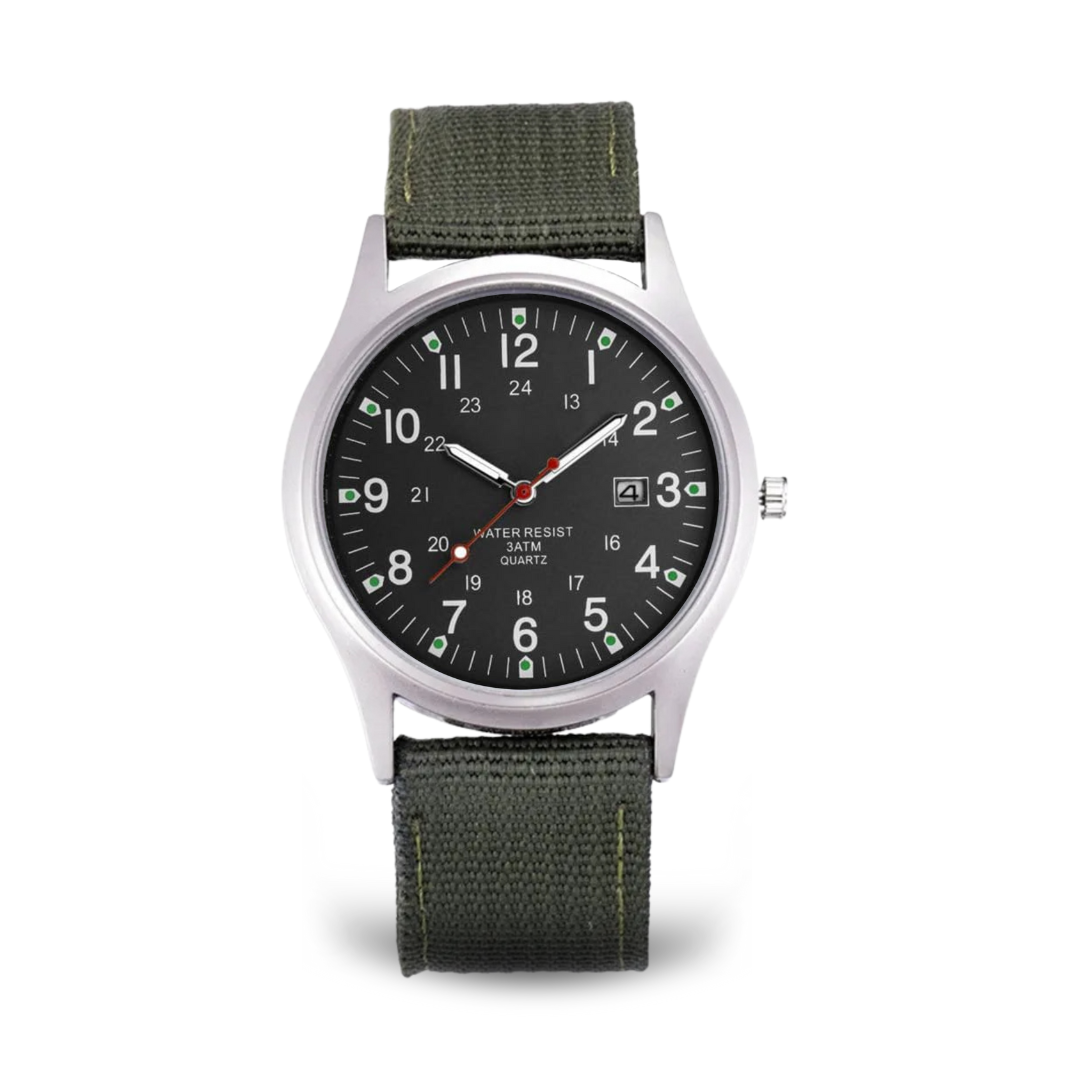 Elegant military-style wristwatch
