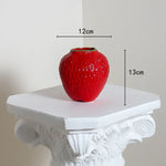 Decorative ceramic strawberry design flower vase for living and dining rooms
